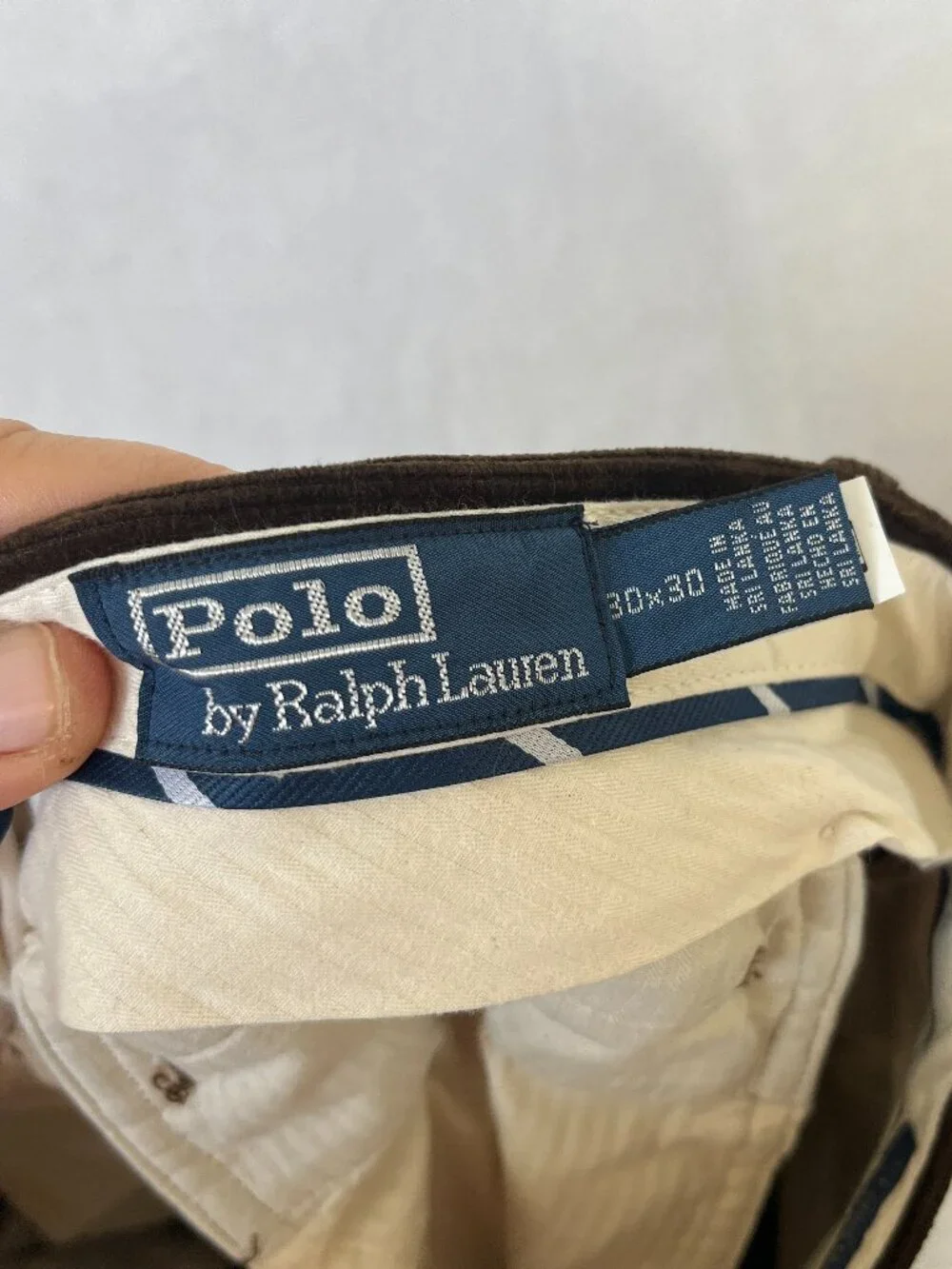 VTG Polo Ralph Lauren Brown Corduroy Mens Trousers sz 30x30 Preppy Academia Fall
